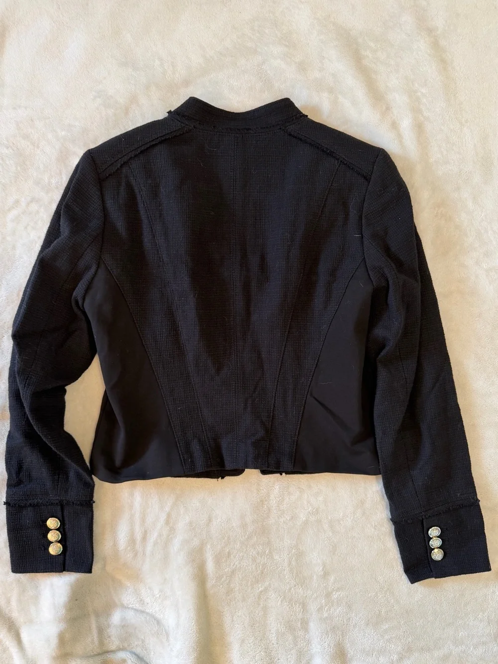 White House Black Market Black Double-Breasted Blazer with Gold Buttons - Picture 7 of 7